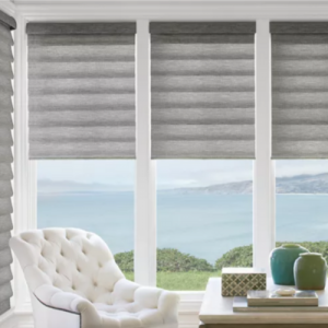 roman shades in living room