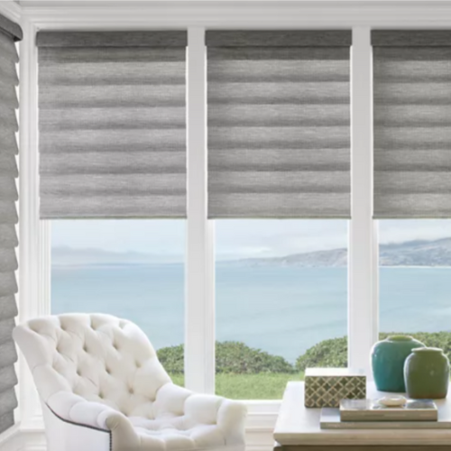 roman shades in living room