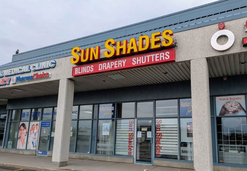 Sun Shades store offering custom blinds, drapery, and shutters in GTA. Wide selection of window coverings for home and office. Expert service and quality products.