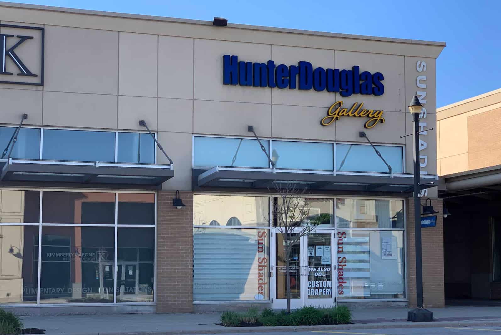Modern Hunter Douglas Gallery store in GTA showcasing window treatments and custom blinds.