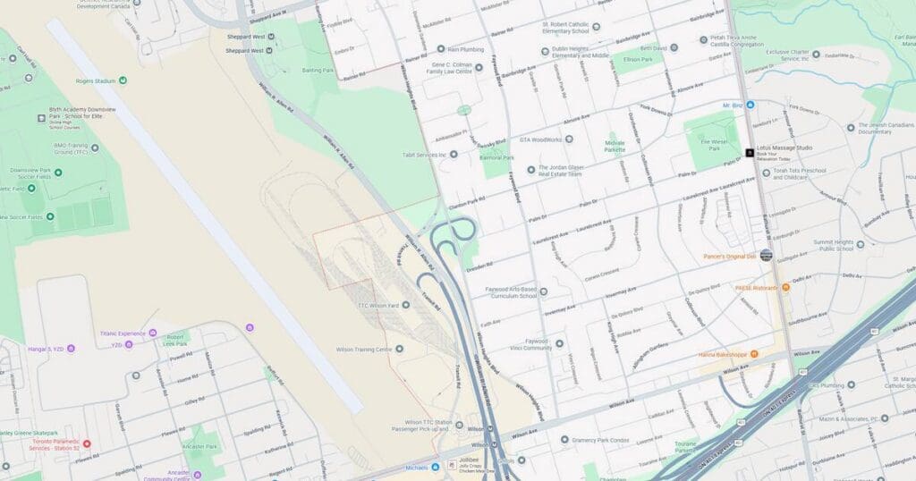Detailed city map showing streets, parks, and transportation routes for navigation and urban planning.