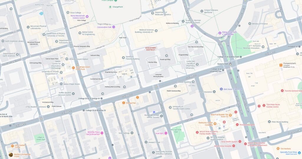 Detailed city map showing streets, landmarks, and transportation routes for navigation and urban planning.