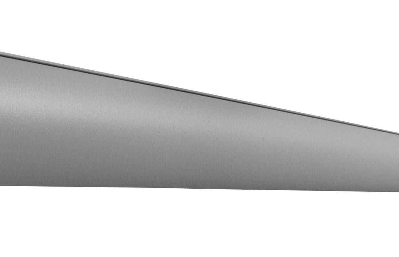 Close-up of a Maxxmar vertical compact cassette with sleek silver design, showcasing its modern and minimalistic appearance.